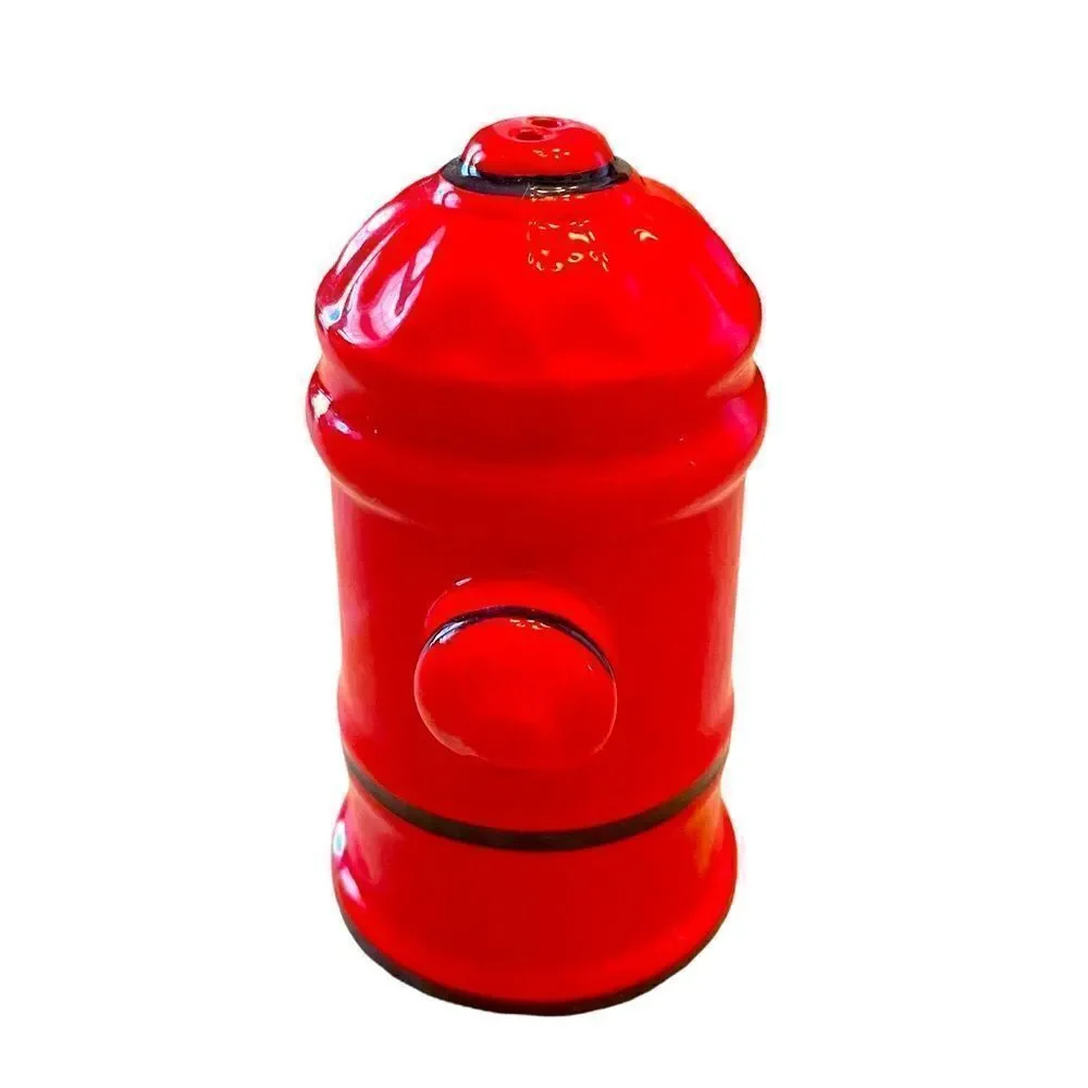 Salt And Pepper Ceramic Shakers Red Fire Hydrant & Dalmatian Dog